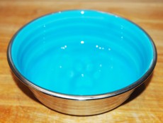Nerezová miska s glazurou - modrá